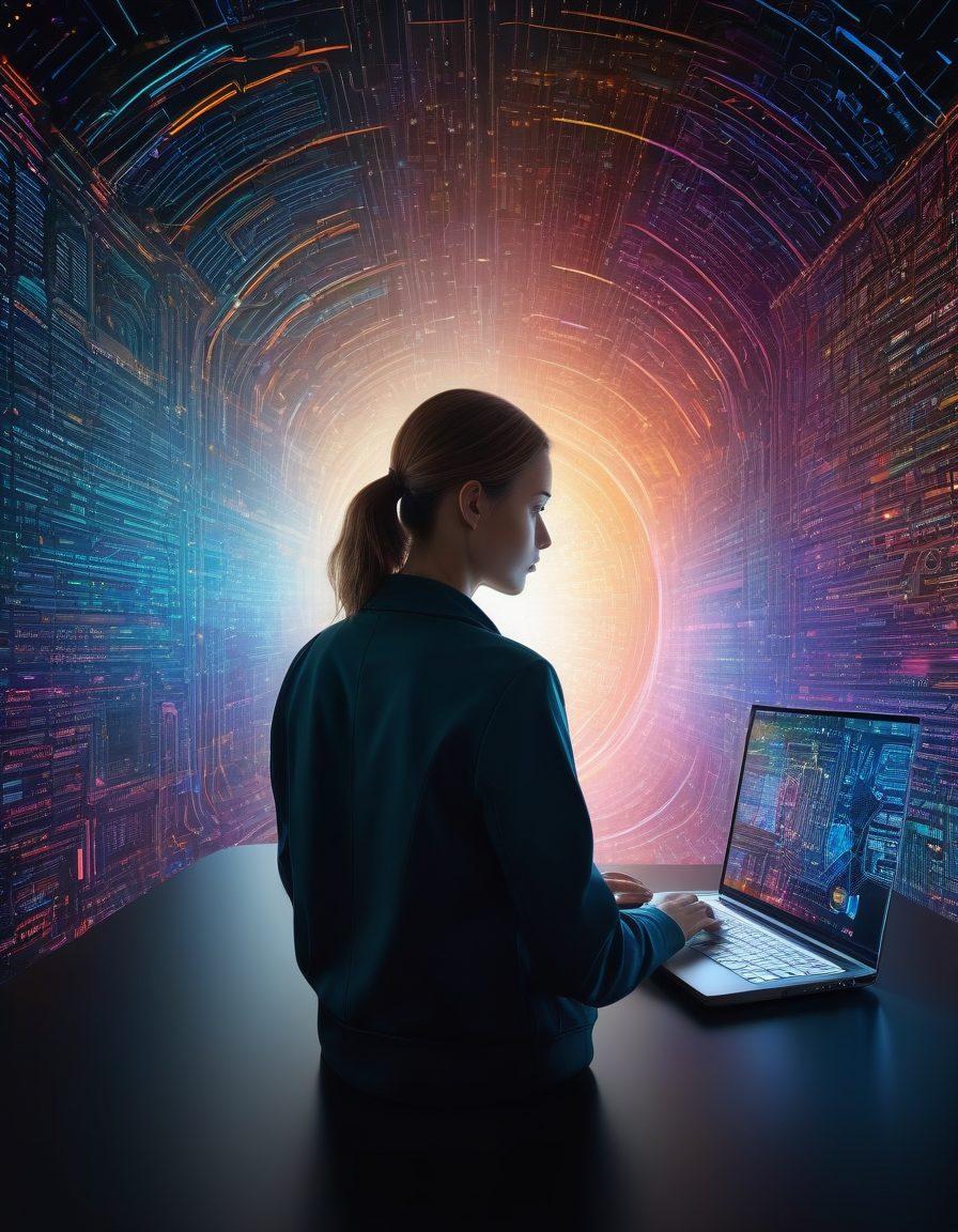 A futuristic digital landscape showcasing a glowing shield symbolizing data protection, surrounded by a spectrum of colorful locks representing various web security solutions. In the foreground, a person browsing on a laptop with a private browsing shield overlay, highlighting the importance of privacy. The background features abstract binary code and circuit patterns to represent technology. vibrant colors. super-realistic.
